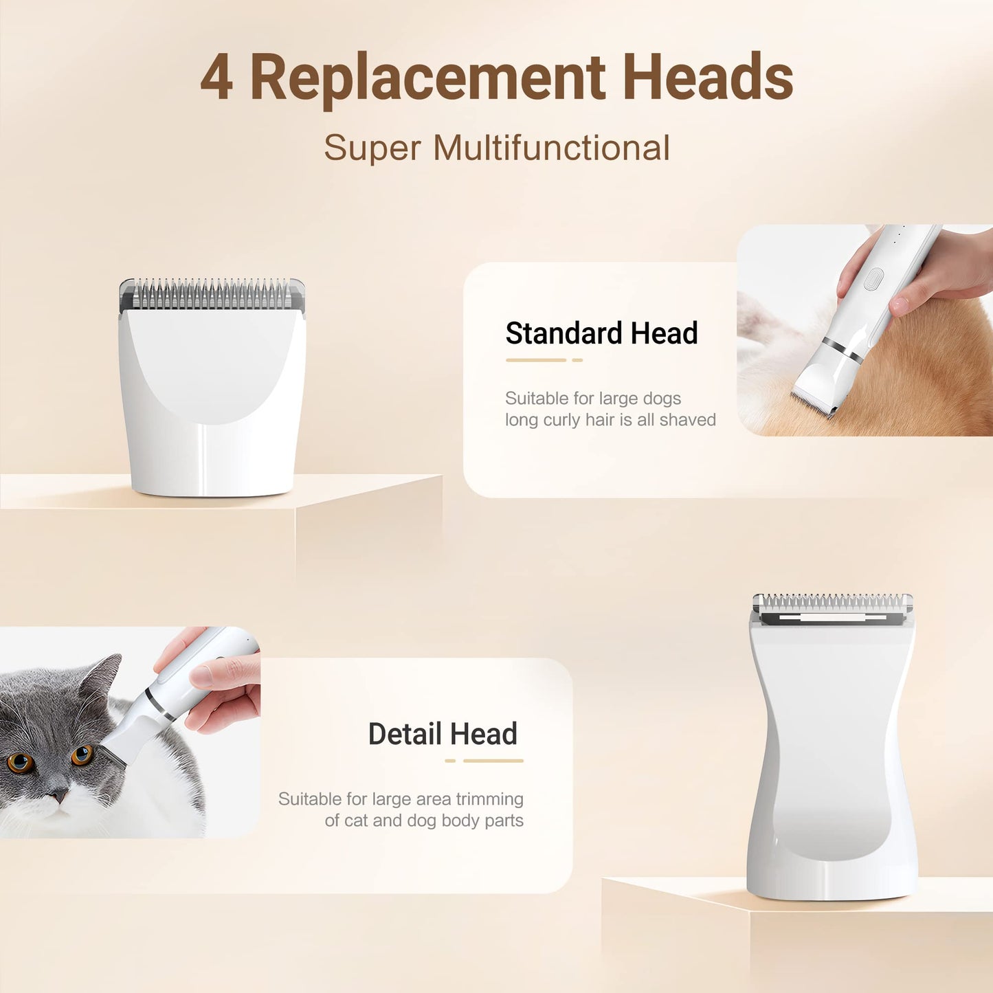 (🔥Last Day Promotion  - 49% off)2026-Ultimate Pet Grooming Kit 🐶 4-in-1 Electric Clippers with 4 Interchangeable Blades